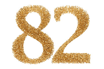 Gold glitter number 82