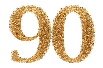 Gold glitter number 90