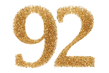 Gold glitter number 92