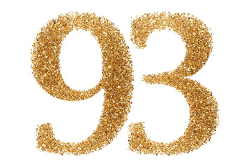 Gold glitter number 93 - obrazy, fototapety, plakaty