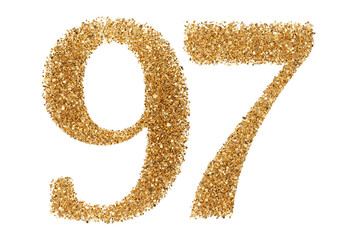 Gold glitter number 97