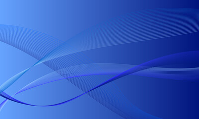 blue smooth lines wave curves with gradient abstract background