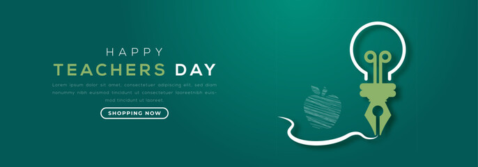Happy Teachers Day Paper cut style Vector Design Illustration for Background, Poster, Banner, Advertising, Greeting Card