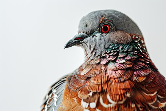 Portrait macro of Spotted Dove isolated on white AI Generative