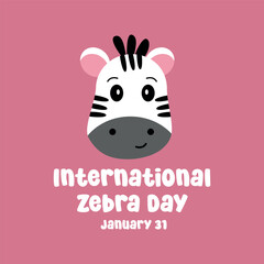 Ideal for International Zebra Day celebrations, this vector graphic depicts the day.