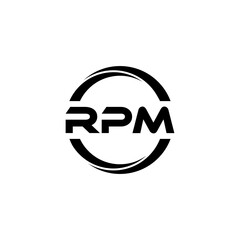RPM letter logo design with white background in illustrator, cube logo, vector logo, modern alphabet font overlap style. calligraphy designs for logo, Poster, Invitation, etc.