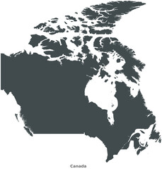 Map of Canada. A country in North America. Elegant Black Edition