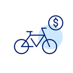 Fototapeta premium Renting or buying bicycles. Pixel perfect, editable stroke icon