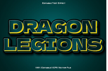 Dragon Legions Editable Text Effect 3d Emboss Gradient Style