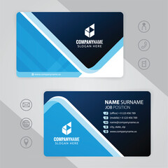 Set of blue and black Modern Corporate Business Card Design Templates, vector eps 10
