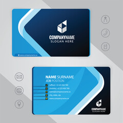 Set of blue and black Modern Corporate Business Card Design Templates, vector eps 10