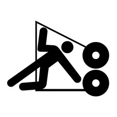 Crush Hazard Black Icon,Vector Illustration, Isolate On White Background Label. EPS10