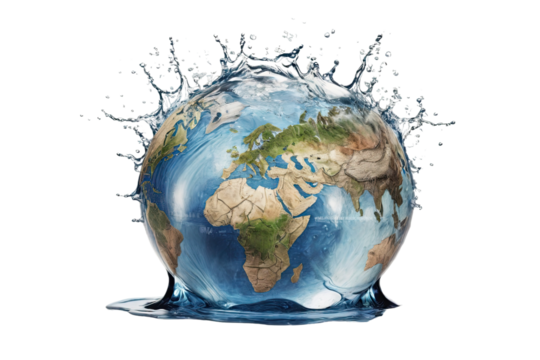 Save Water Save World isolated on white background