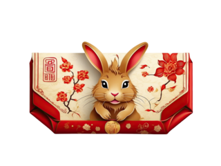 Lucky Money Envelope Chinese New Year on isolated transparent background