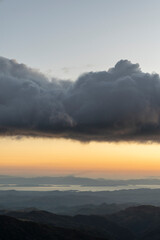 Beautiful Mountain View sunset in Costa Rica Santa Elena monteverde nature blue and orange