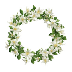 Beautiful Botanical Wreath with Transparent Background