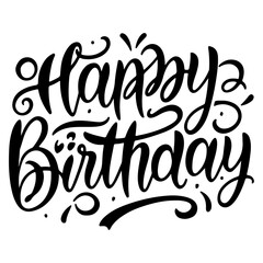 Happy birthday text effect vector art illustration, happy birthday silhouette