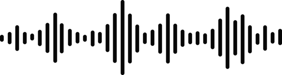 Fotobehang Radio Wave icon. Monochrome simple sound wave on transparent background. Vector sound wave icon. Music player sound bar. Record interface. Equalizer icon with soundwave line. used for mobile phone. © Rabia