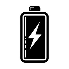 Battery Charging Icon vector art illustration black color