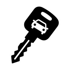 Car Key Icon vector art illustration, black color icon
