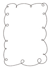 シンプルな手描きのくるくるしたフレーム背景