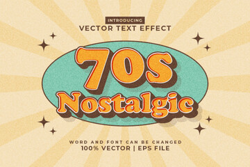 Editable text effect 70s Nostalgic 3d Retro style premium vector