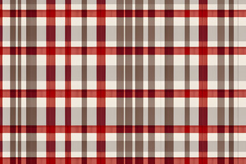 Plaid Brown Redline Fabric that resembles a Scottish cage - Brown Red Background Texture with Seamless Patterns generative ai