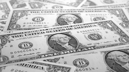 Closeup view of a pile of cash money