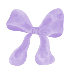 Purple bow watercolor
