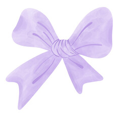 Purple bow watercolor