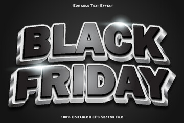 Fototapeta na wymiar Black Friday Editable Text Effect 3d Emboss Gradient Style