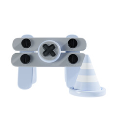 street danger sign 3d icon