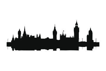 Fototapeta premium A London city black silhouette vector