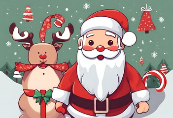 Santa claus collection, christmas holiday illustration, v1