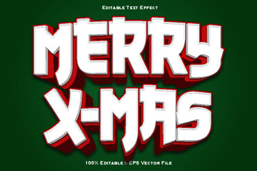 Merry X Mas Editable Text Effect 3d Emboss Style