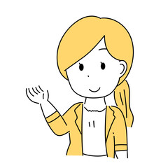 案内する女性のイラスト