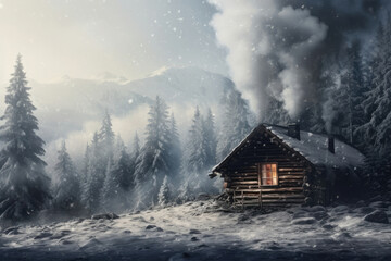 Winter white nature frost house forest christmas snow landscape cold season