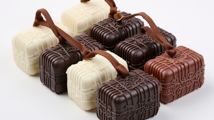 Naklejka premium chocolatiers on a white background ,Chocolate day, Valentines Day, Valentines week 