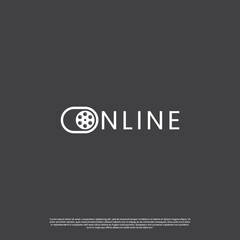 Online cinema movie watching logo design modern concept