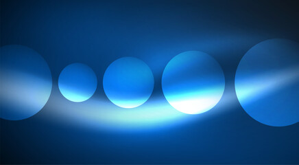 Shiny Light Neon Bubble Circles. Vector illustration For Wallpaper, Banner, Background, Card, Book Illustration, landing page