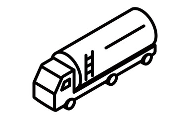 Simple isometric illustration of a Tank Lorry, tanker truck