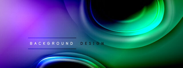 Circles lines and bubbles on bright glowing effect gradient with light and shadow effects. Dynamic interplay of light, shadow and depth. Futuristic and rhythmic technology design