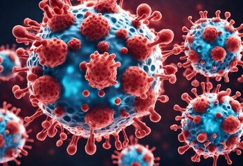 Fototapeta na wymiar blood cells, 3d rendered illustration of a virus, v2