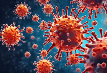 blood cells, 3d rendered illustration of a virus