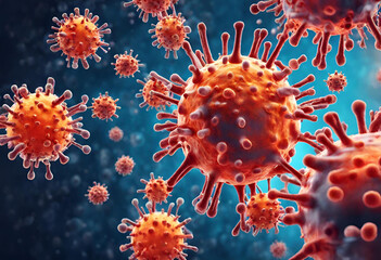 Fototapeta premium blood cells, 3d rendered illustration of a virus