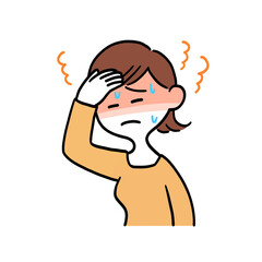 高熱が出て苦しそうな女性