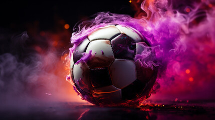 soccer ball with fire