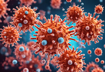 Obraz na płótnie Canvas blood cells, 3d rendered illustration of a virus