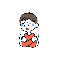 寒そうな男の子