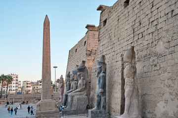 Fototapeta na wymiar Luxor Temple in Luxor, ancient Thebes, Egypt. Luxor Temple is a large Ancient Egyptian temple complex located on the east bank of the Nile River